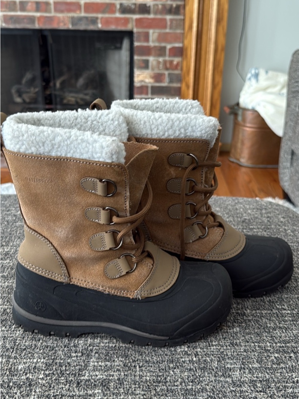 Northside Brown and Black Kids Snow Boots